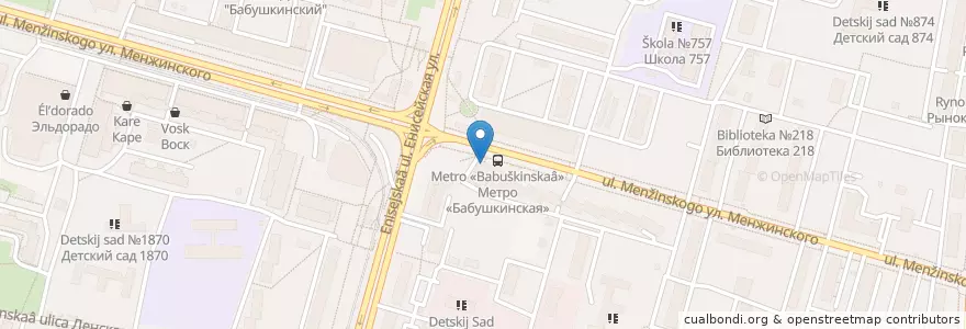 Mapa de ubicacion de ВТБ en ロシア, 中央連邦管区, モスクワ, Северо-Восточный Административный Округ, Бабушкинский Район.