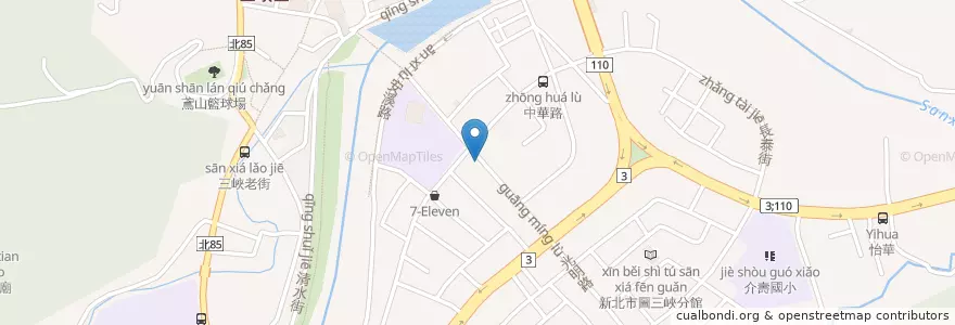 Mapa de ubicacion de 千葉擔仔麵 en تايوان, تايبيه الجديدة, 三峽區.