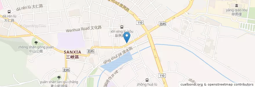 Mapa de ubicacion de 番茄廚房 en تايوان, تايبيه الجديدة, 三峽區.
