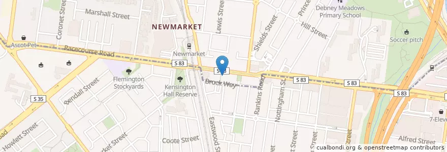 Mapa de ubicacion de Flemington Library en Avustralya, Victoria, City Of Melbourne.