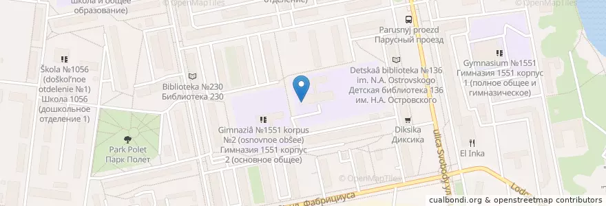 Mapa de ubicacion de Гимназия №1551 корпус №3 (дошкольное отделение) en Russia, Central Federal District, Moscow, North-Western Administrative Okrug.