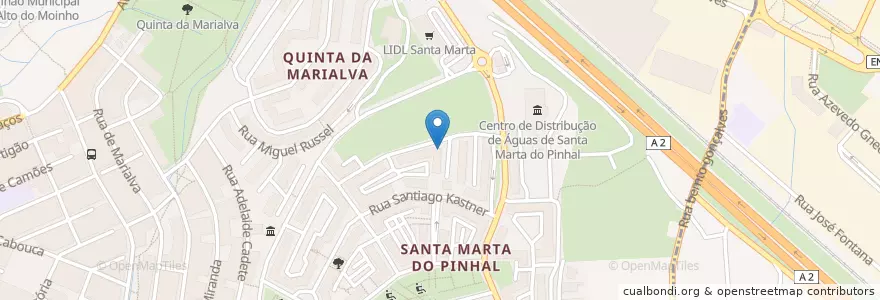 Mapa de ubicacion de Clube Associativo Santa Marta do Pinhal en Portugal, Área Metropolitana De Lisboa, Setúbal, Península De Setúbal, Seixal, Corroios.