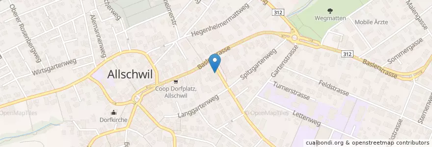 Mapa de ubicacion de Blue Ginger en Svizzera, Basilea Campagna, Bezirk Arlesheim.