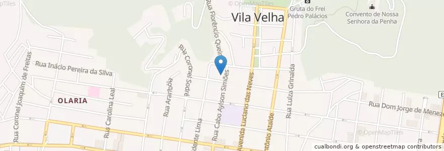 Mapa de ubicacion de CREAS Prainha en 브라질, 남동지방, 이스피리투산투, Região Geográfica Intermediária De Vitória, Região Metropolitana Da Grande Vitória, 빌라벨랴, Microrregião Vitória.