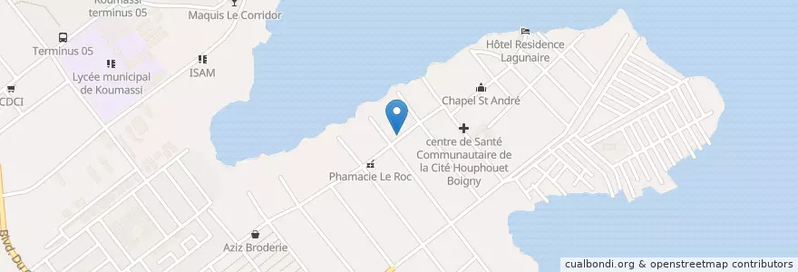 Mapa de ubicacion de La Cave Du Mini Market en Côte D’Ivoire, Abidjan, Koumassi.