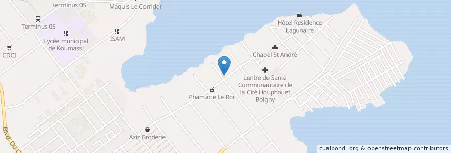 Mapa de ubicacion de Station Service Vinko Pétroleum en Costa D'Avorio, Abidjan, Koumassi.