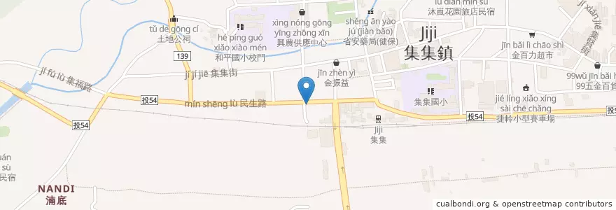 Mapa de ubicacion de 鮮味炒山海產 en Taiwan, 臺灣省, Nantou, 集集鎮.