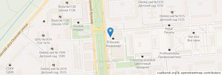 Mapa de ubicacion de Хинкальная en Россия, Центральный Федеральный Округ, Москва, Западный Административный Округ, Район Крылатское.
