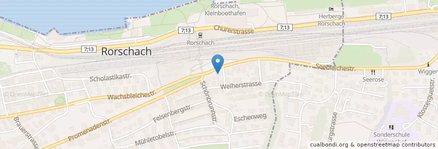 Mapa de ubicacion de Pizzeria Gemelli en Switzerland, Sankt Gallen, Wahlkreis Rorschach, Rorschach.