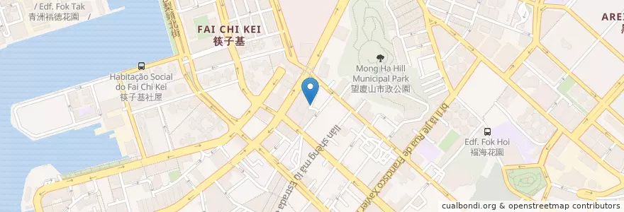 Mapa de ubicacion de 先鋒廟 en Китай, Макао, Гуандун, Макао, 珠海市, 香洲区, Носса-Сеньора-Ди-Фатима.