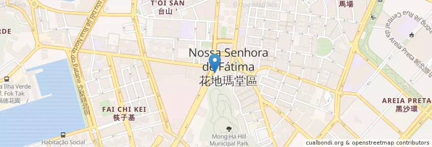 Mapa de ubicacion de 蓮峰廟 Templo Lin Fung en China, Macau, Guangdong, Municipality Of Macau, Zhuhai City, Xiangzhou District, 花地瑪堂區 Nossa Senhora De Fátima.