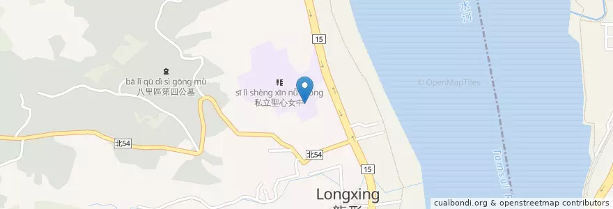 Mapa de ubicacion de 私立聖心國小附設善牧園幼兒園 en تایوان, 新北市, 八里區.