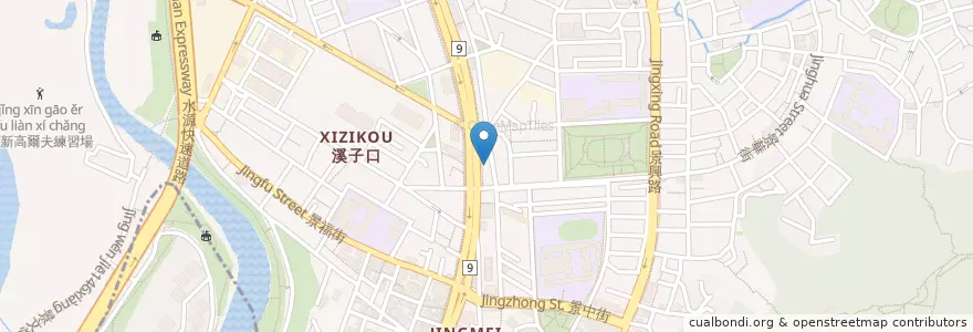 Mapa de ubicacion de 美式早餐屋 en 타이완, 신베이 시, 타이베이시, 원산 구.