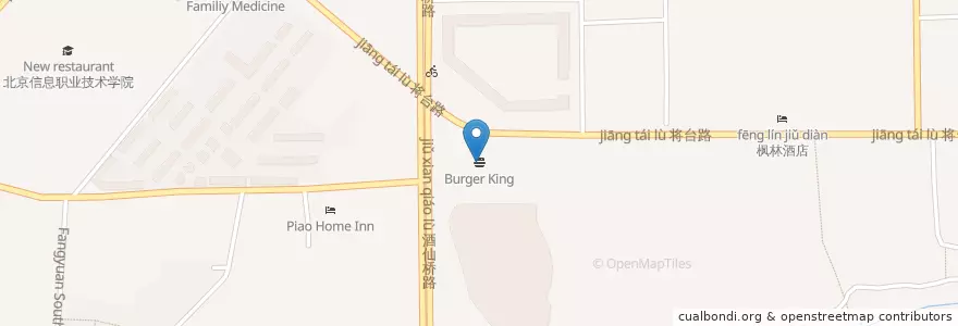 Mapa de ubicacion de 汉堡王 Burger King en الصين, بكين, خبي, 朝阳区 / Chaoyang.