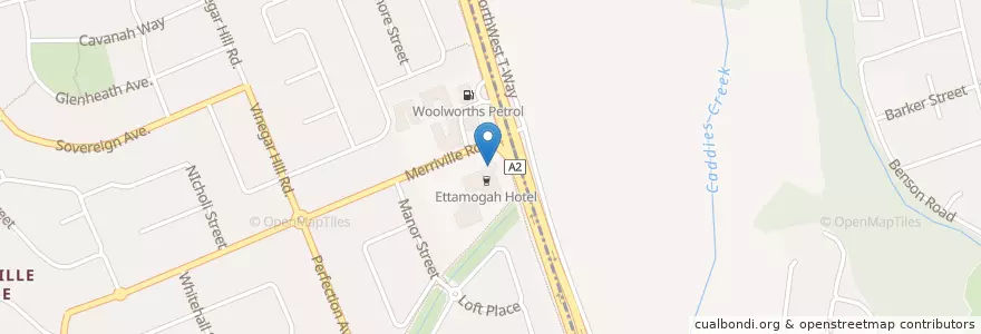 Mapa de ubicacion de Ettamogah Pub en Australia, New South Wales, The Hills Shire Council, Sydney.