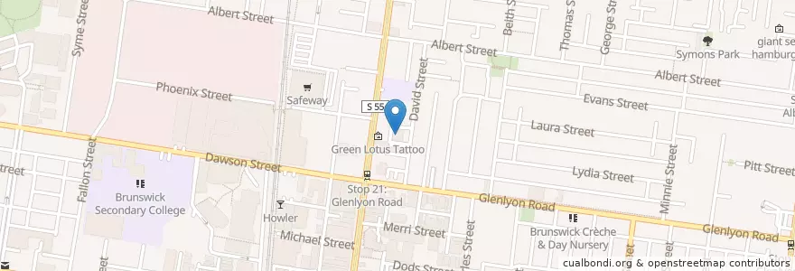 Mapa de ubicacion de Melbourne Buddhist Centre en Australien, Victoria, City Of Moreland.