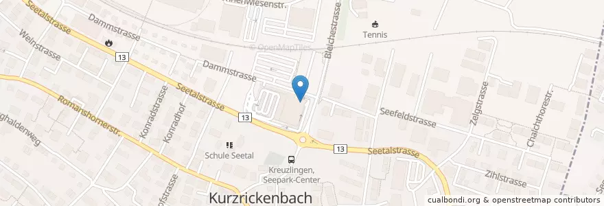 Mapa de ubicacion de Thurgauer Kantonalbank en سوئیس, Thurgau, Bezirk Kreuzlingen, Kreuzlingen.