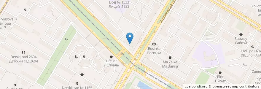 Mapa de ubicacion de 36,6 en Russia, Distretto Federale Centrale, Москва, Юго-Западный Административный Округ, Район Черёмушки.