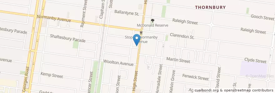 Mapa de ubicacion de Medical Centre en Australia, Victoria, City Of Darebin.