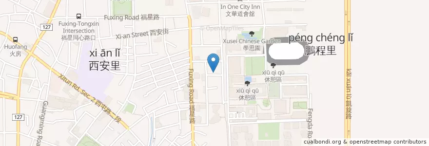 Mapa de ubicacion de 焙客鄉村廚房 en Тайвань, Тайчжун, 西屯區.