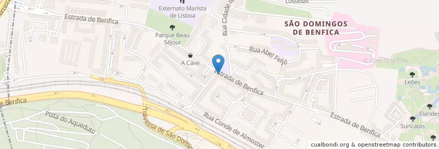 Mapa de ubicacion de O Gaveto en Portugal, Área Metropolitana De Lisboa, Lisbon, Grande Lisboa, Lisbon, São Domingos De Benfica.