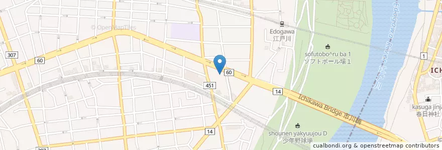 Mapa de ubicacion de 鎌倉パスタ en اليابان, 東京都, 江戸川区.