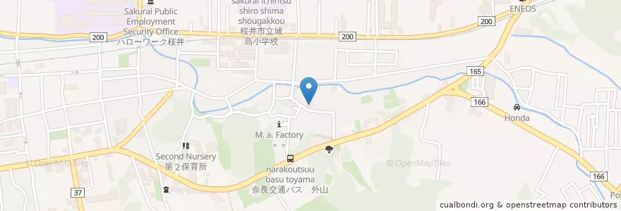 Mapa de ubicacion de 東林寺 en Japonya, 奈良県, 桜井市.