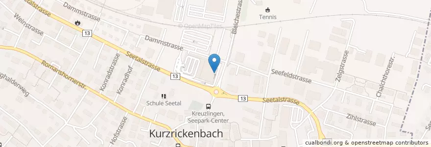 Mapa de ubicacion de Migrol Service Seepark en İsviçre, Thurgau, Bezirk Kreuzlingen, Kreuzlingen.