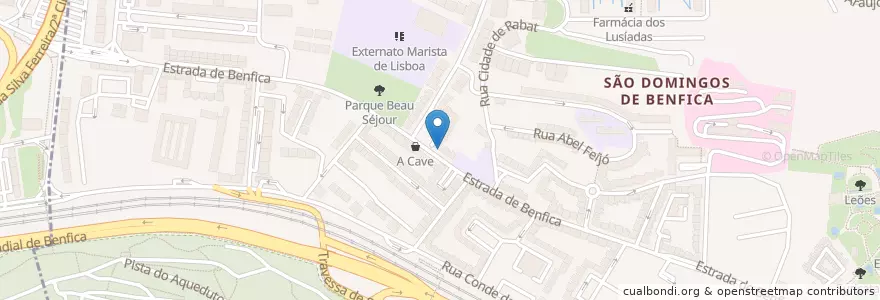Mapa de ubicacion de Churrasqueira Delícia de São Domingos de Benfica en Португалия, Área Metropolitana De Lisboa, Лиссабон, Grande Lisboa, Лиссабон, São Domingos De Benfica.