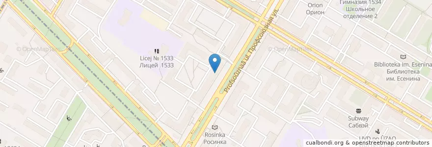 Mapa de ubicacion de Ригла en Russia, Distretto Federale Centrale, Москва, Юго-Западный Административный Округ, Академический Район.