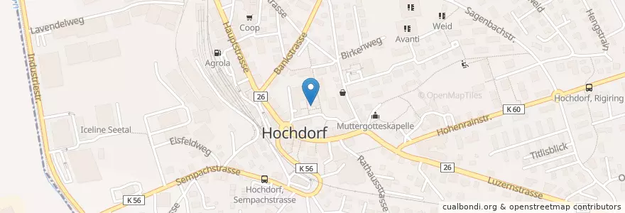 Mapa de ubicacion de Ludothek Hochdorf en Schweiz/Suisse/Svizzera/Svizra, Luzern, Hochdorf.
