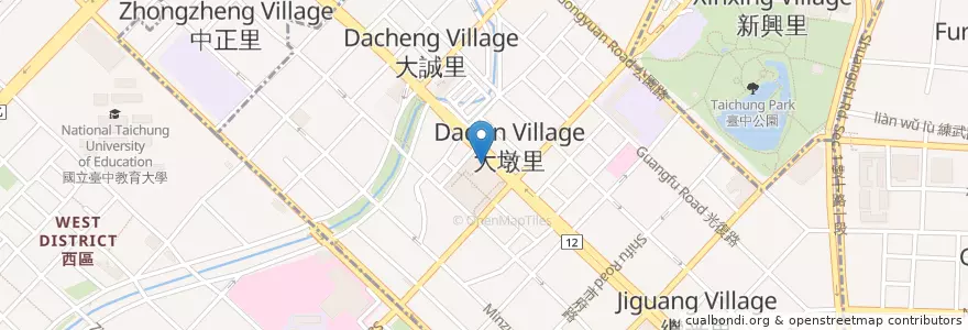 Mapa de ubicacion de 聰明擔仔麵 en Tayvan, Taichung, 中區.