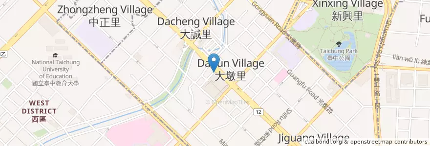 Mapa de ubicacion de 茂山肉丸 en Taiwan, Taichung, 中區.