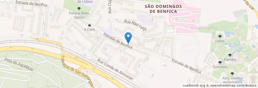 Mapa de ubicacion de Santander Totta en Portugal, Aire Métropolitaine De Lisbonne, Lisbonne, Grande Lisboa, Lisbonne, São Domingos De Benfica.