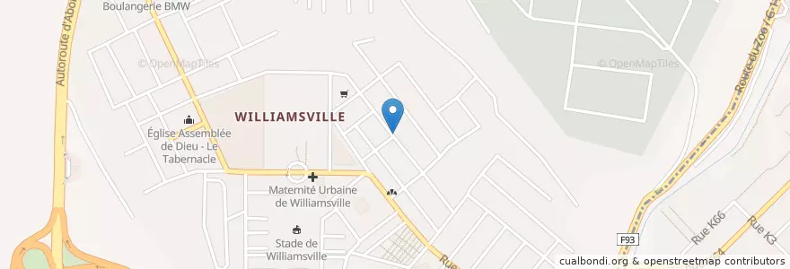 Mapa de ubicacion de Adjamé en Fildişi Sahili, Abican, Adjamé.