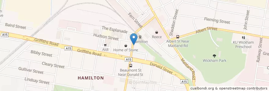 Mapa de ubicacion de Gallipoli Legion Club en Avustralya, New South Wales, Newcastle City Council, Newcastle-Maitland.