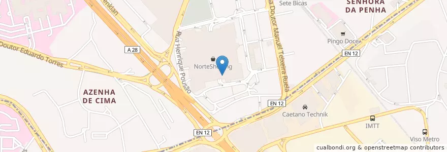 Mapa de ubicacion de KFC en Portugal, Nord, Área Metropolitana Do Porto, Porto, Matosinhos, São Mamede De Infesta E Senhora Da Hora.