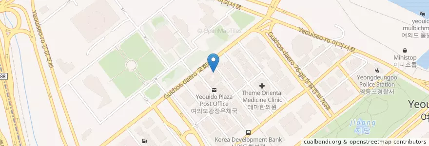 Mapa de ubicacion de Ediya Coffee en Zuid-Korea, Seoel, 영등포구, 여의동.