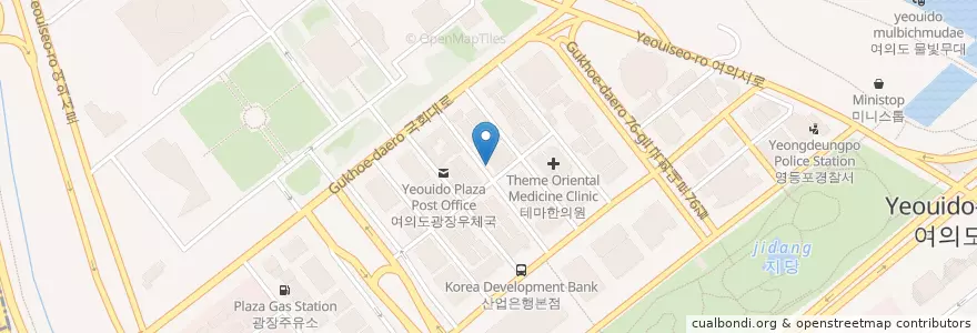 Mapa de ubicacion de Starbucks en Güney Kore, Seul, 영등포구, 여의동.