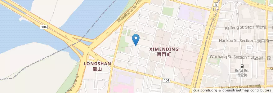 Mapa de ubicacion de 茉莉漢堡 en 타이완, 신베이 시, 타이베이시, 완화 구.