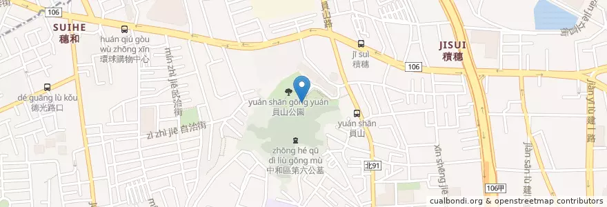 Mapa de ubicacion de 福德宮 en Taiwan, Neu-Taipeh, Zhonghe.