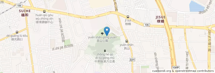 Mapa de ubicacion de 五聖靈濟寺 en 臺灣, 新北市, 中和區.