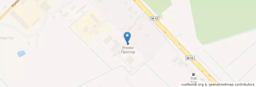 Mapa de ubicacion de Простор en Russia, Northwestern Federal District, Leningrad Oblast, Tusina District, Трубникоборское Сельское Поселение.