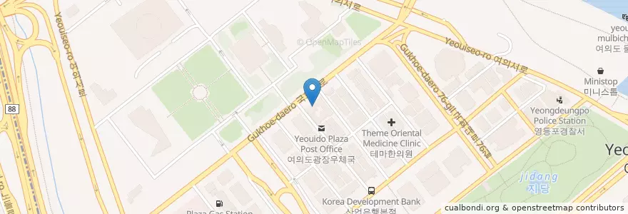 Mapa de ubicacion de 종노김밥 (Jongro Kimbab) en Республика Корея, Сеул, 영등포구, 여의동.