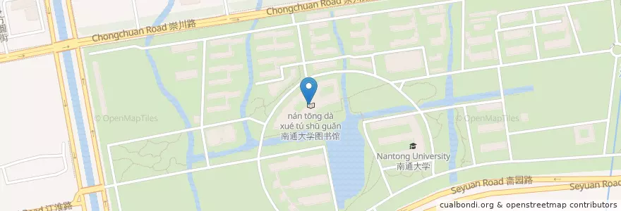 Mapa de ubicacion de 南通大学图书馆 en Cina, 南通市, 崇川区, 狼山镇街道.