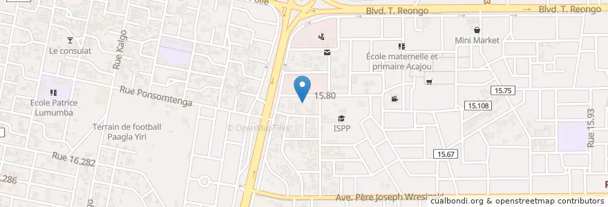 Mapa de ubicacion de College Daroul Houda en Буркина-Фасо, Центральная Область, Кадиого, Уагадугу.
