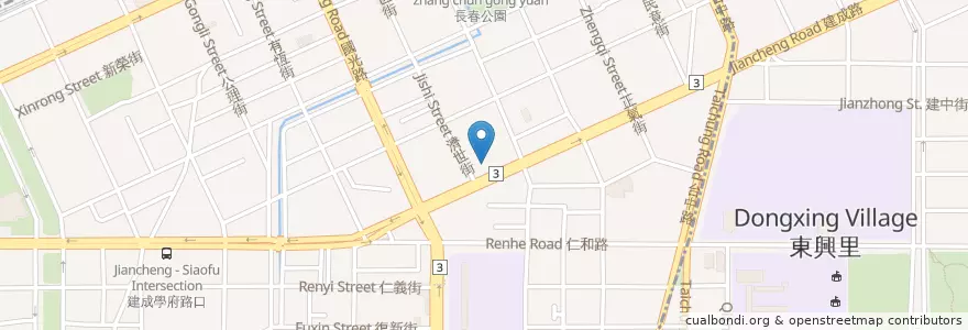 Mapa de ubicacion de 靈山寺 en تايوان, تاي شانغ, 南區.