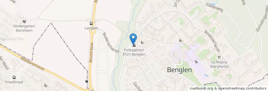Mapa de ubicacion de Postagentur 8121 Benglen en Svizzera, Zurigo, Bezirk Uster.
