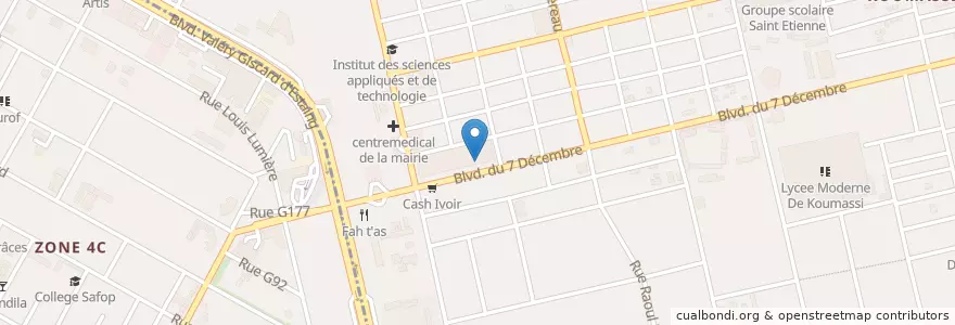 Mapa de ubicacion de copec en Côte D’Ivoire, Abidjan, Koumassi, Marcory.
