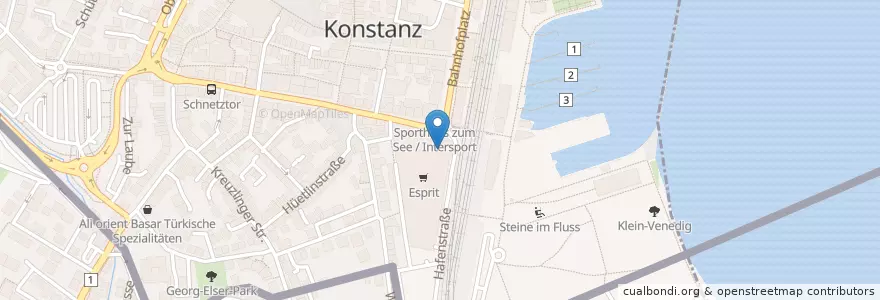 Mapa de ubicacion de CineStar Konstanz en Jerman, Baden-Württemberg, Regierungsbezirk Freiburg, Bezirk Kreuzlingen, Landkreis Konstanz, Verwaltungsgemeinschaft Konstanz, Konstanz.